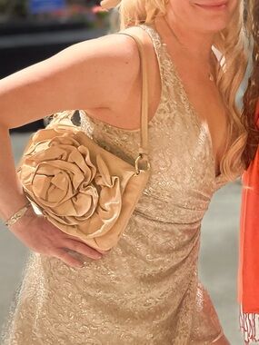 Yves Saint Laurent YSL Naja Rive Gauche Flower Rose Floral Shoulder Bag Clutch